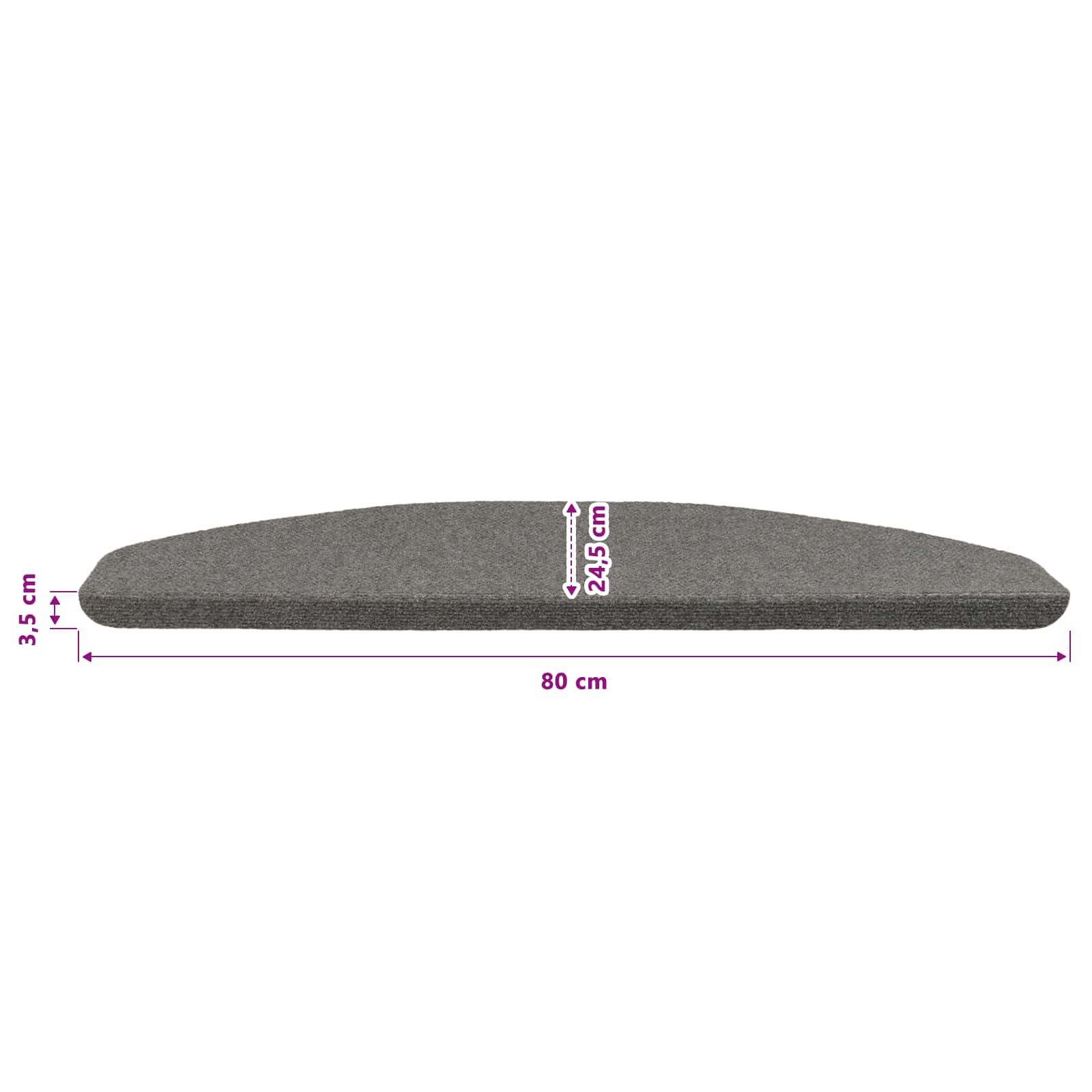 Samoljepljivi stepenasti ulošci 15 pcs Siva 80 x 28 x 3,5 cm