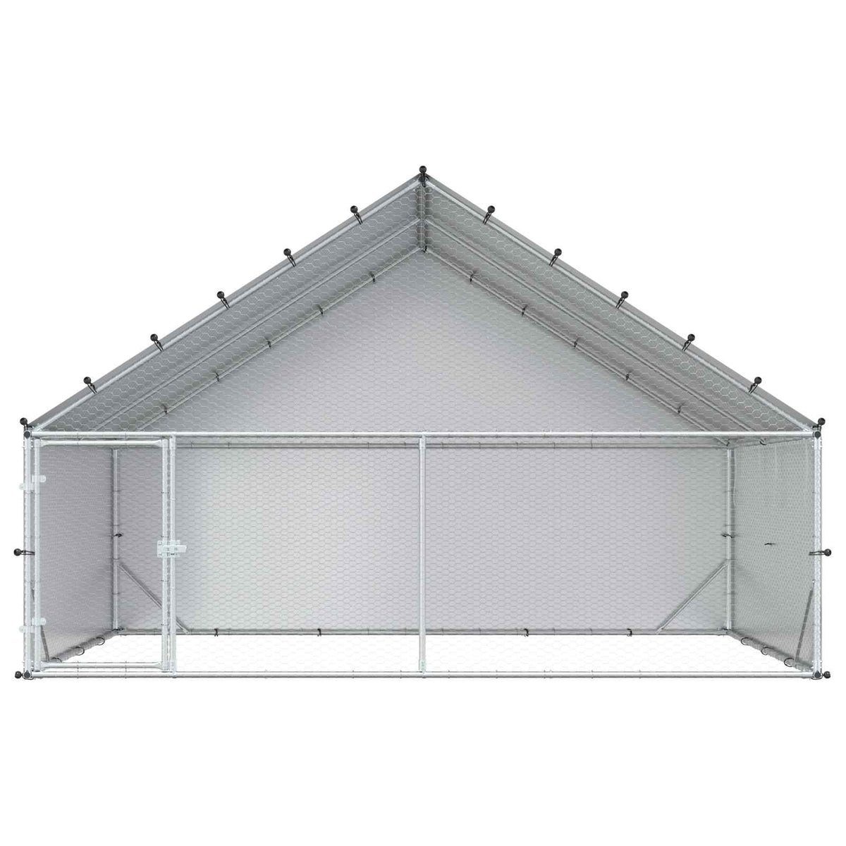 Kokošinjac s krovom Srebrna 300 x 200 x 190 cm Pocinčani čelik