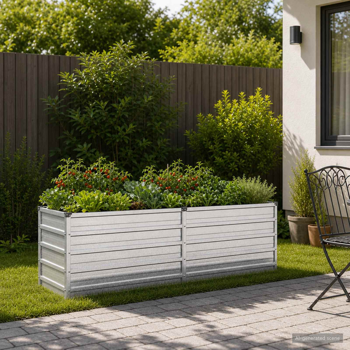 Povišeni vrtni krevet Srebrna 160 x 40 x 55 cm cinkani