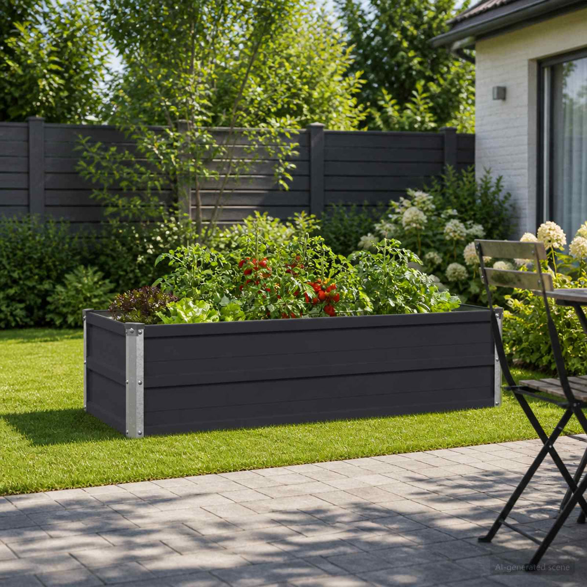 Povišeni vrtni krevet Srebrna 160 x 40 x 55 cm cinkani