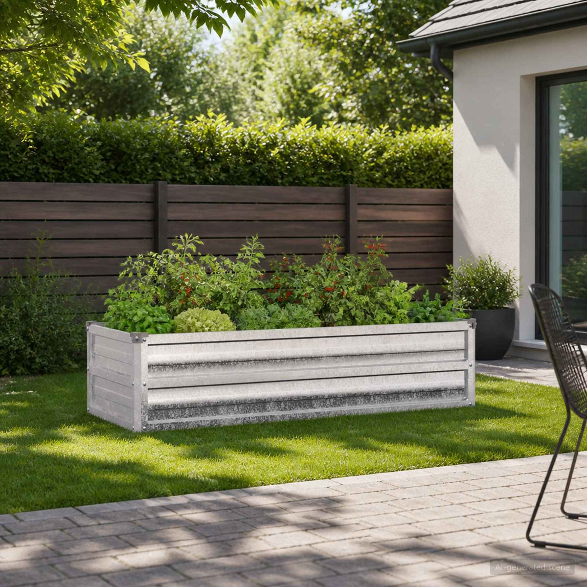 Povišeni vrtni krevet Srebrna 160 x 40 x 55 cm cinkani