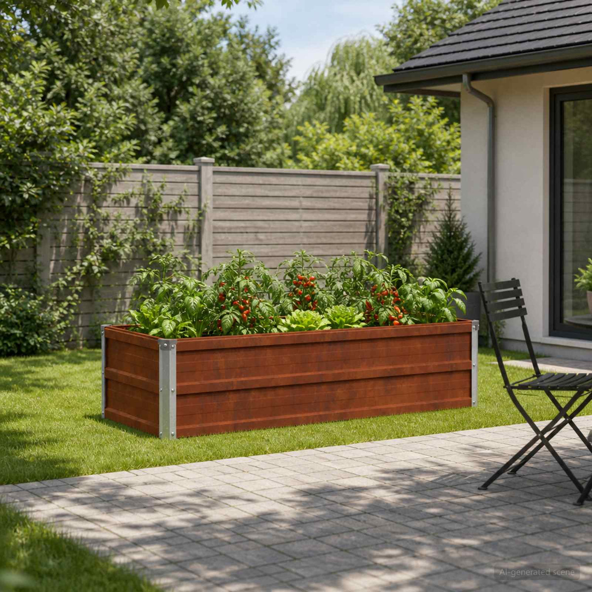 Povišeni vrtni krevet Srebrna 160 x 40 x 55 cm cinkani