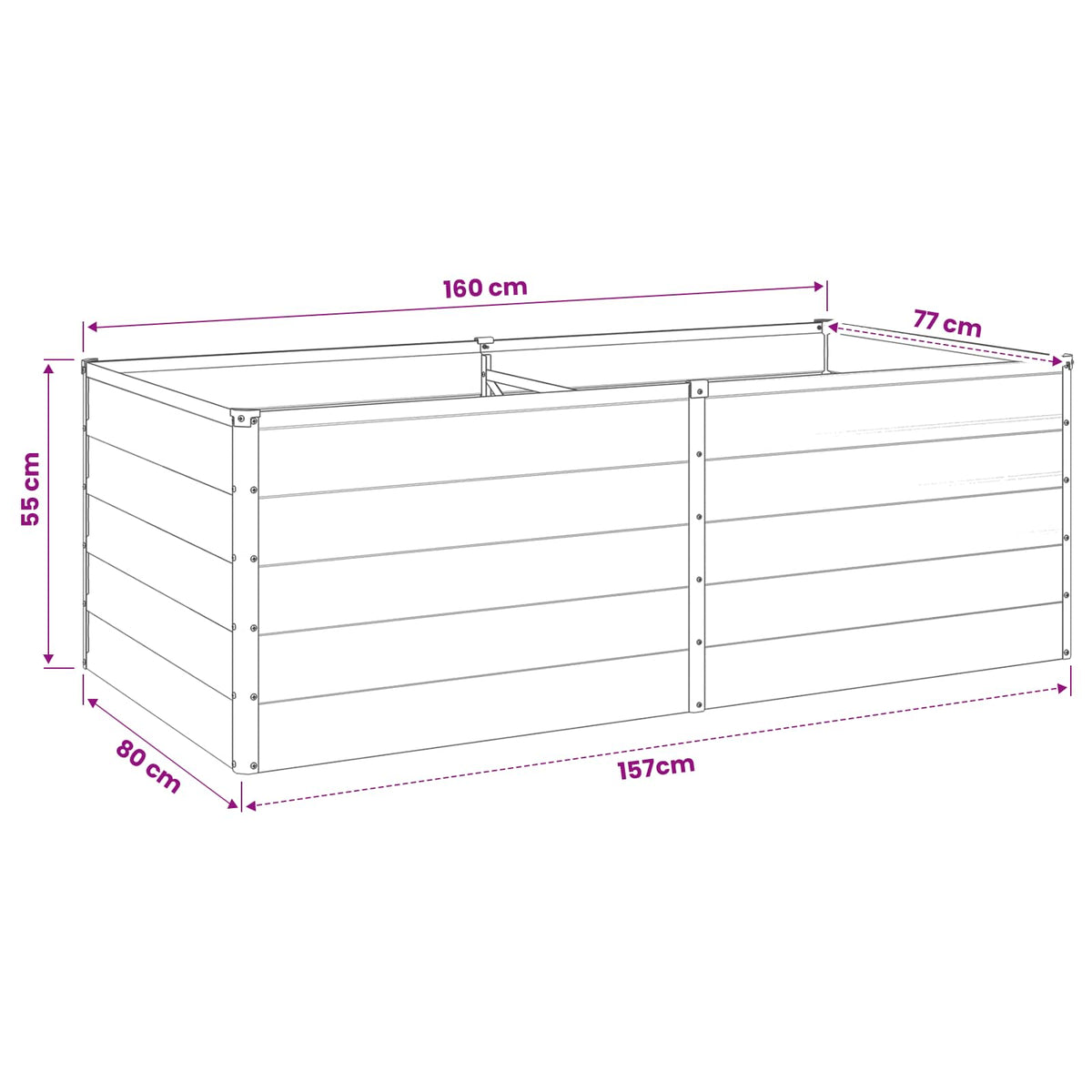Povišeni vrtni krevet Drvena smeđa 160 x 80 x 55 cm