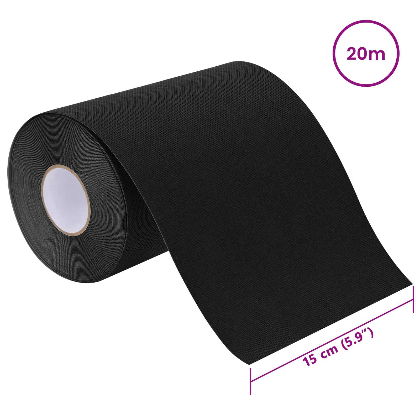 Traka za umjetnu travu samoljepljiva Crna 15 cm x 20 m