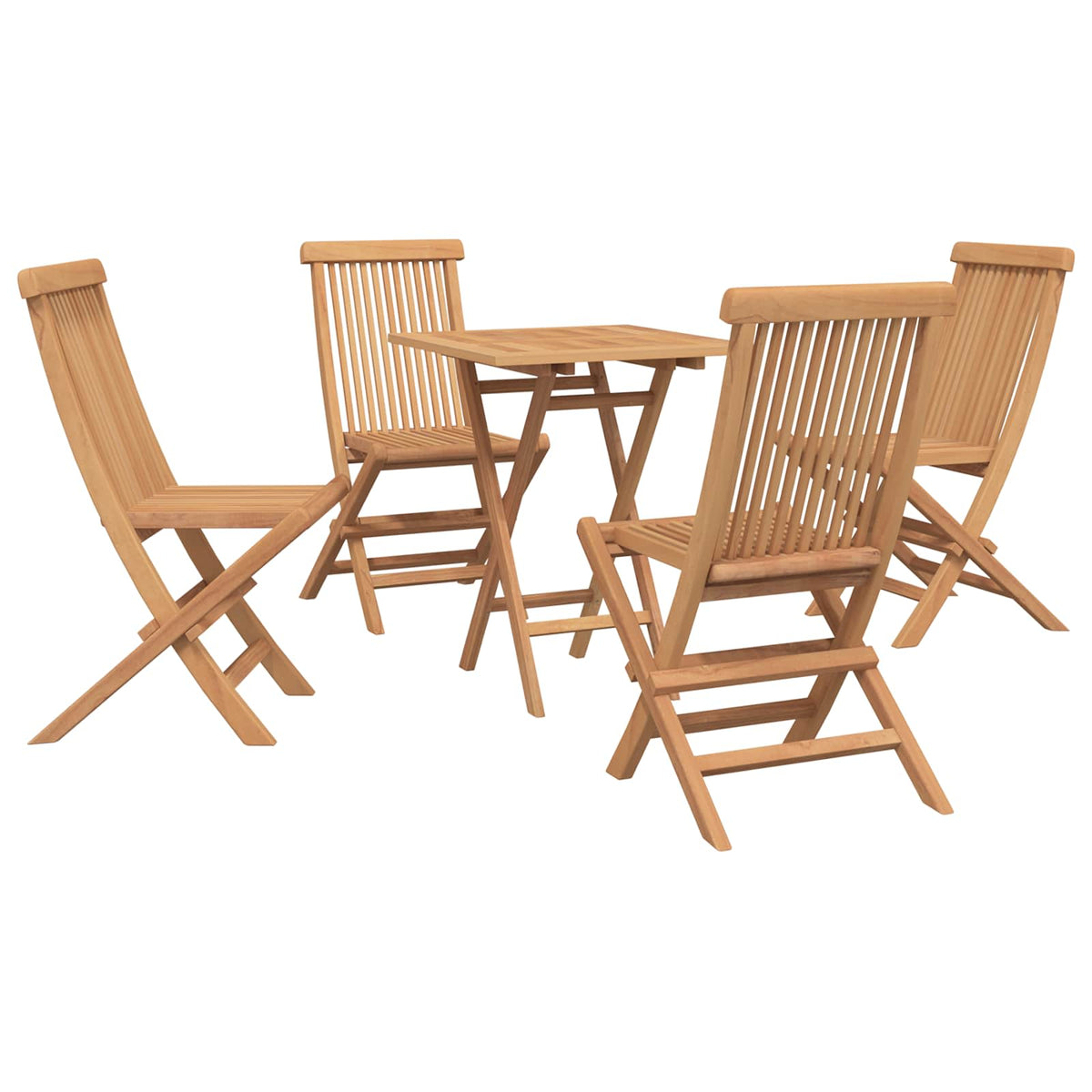 Sklopivi vrtni blagovaonski set 5 pcs Prirodna Čvrsto teak drvo