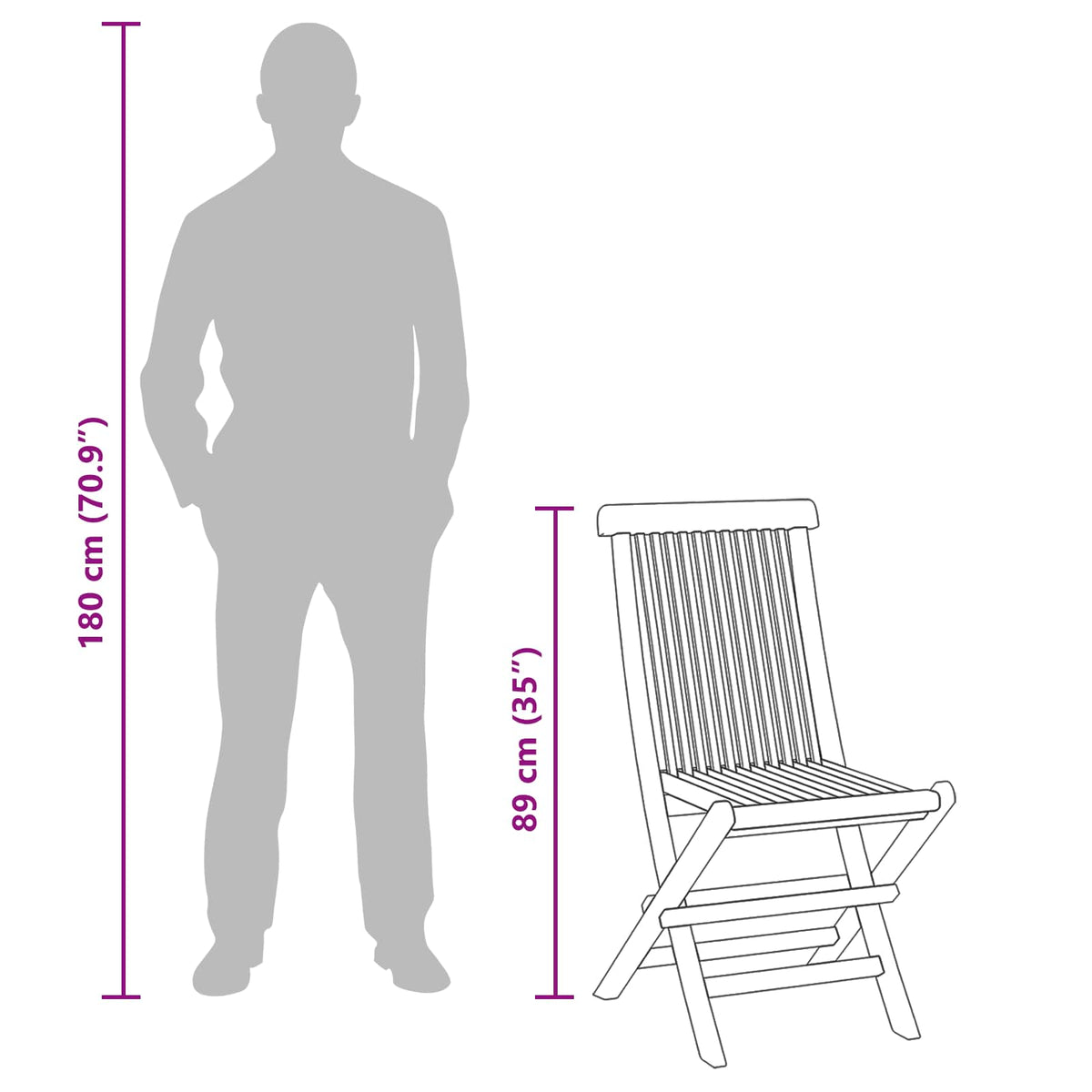 Sklopivi vrtni blagovaonski set 5 pcs Prirodna Čvrsto teak drvo
