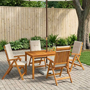 5-Piece Garden Dining Set Prirodna Čvrsto drvo akacije
