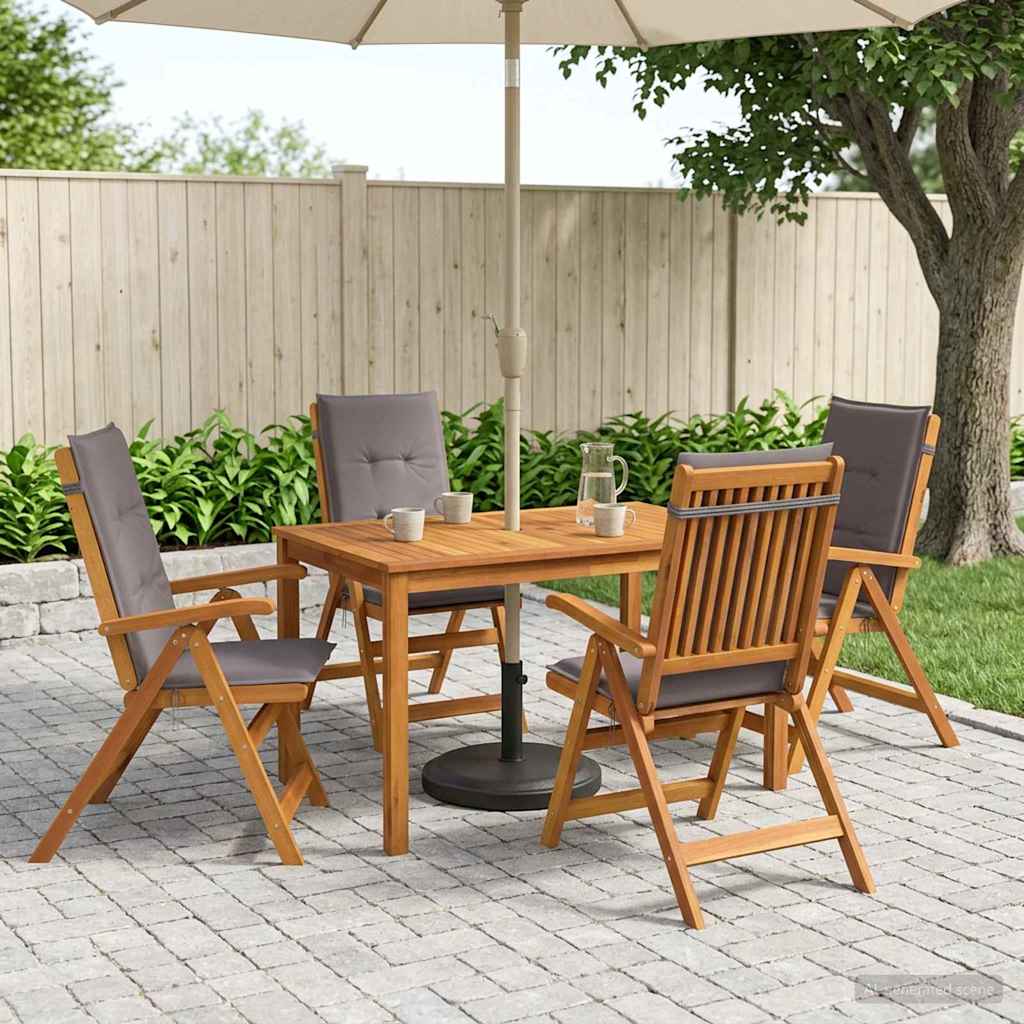 5-Piece Garden Dining Set Prirodna Čvrsto drvo akacije
