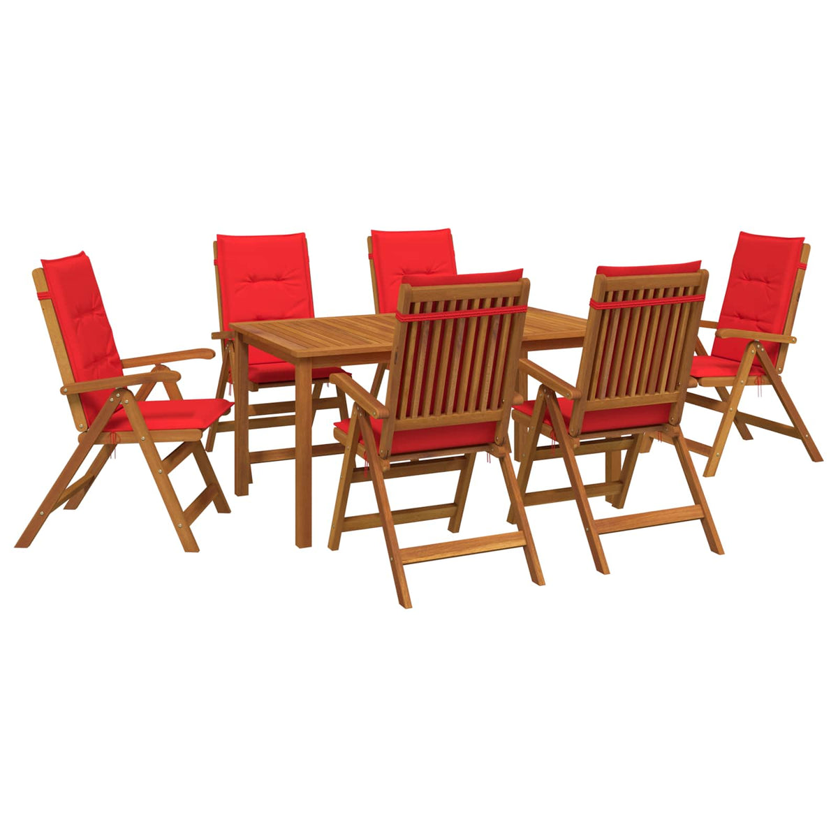 Vrtni set za objed Sklopivi 9 pcs Smeđa Čvrsto drvo akacije
