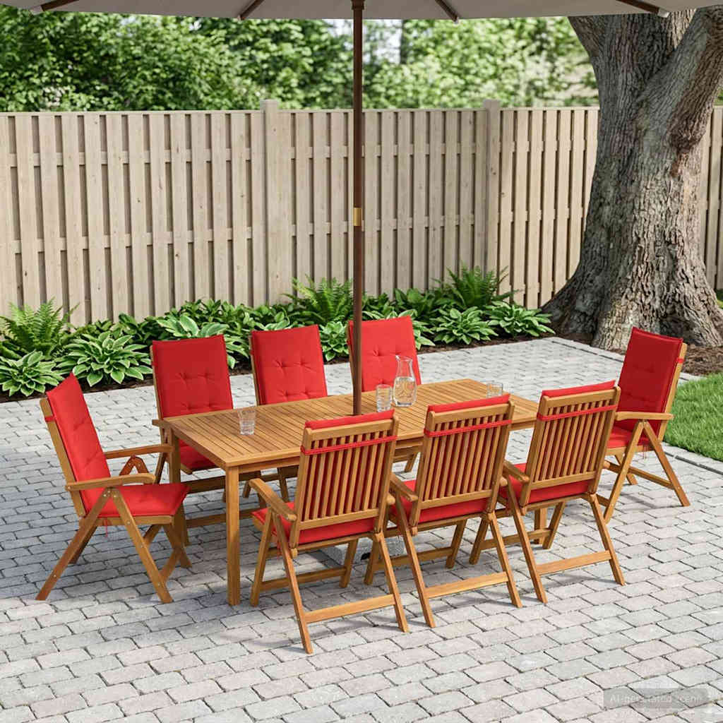 Vrtni set za objed Sklopivi 9 pcs Smeđa Čvrsto drvo akacije