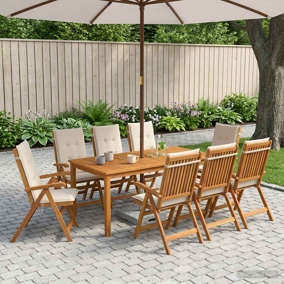 9-dijelni vrtni blagovaonski set 180x90x75 cm od masivnog bagremovog drva