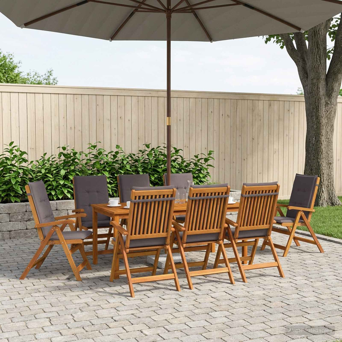 9-dijelni vrtni blagovaonski set 180x90x75 cm od masivnog bagremovog drva