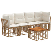 Set vanjskih sofa 5 pcs Prirodna i krema bijela Poliester