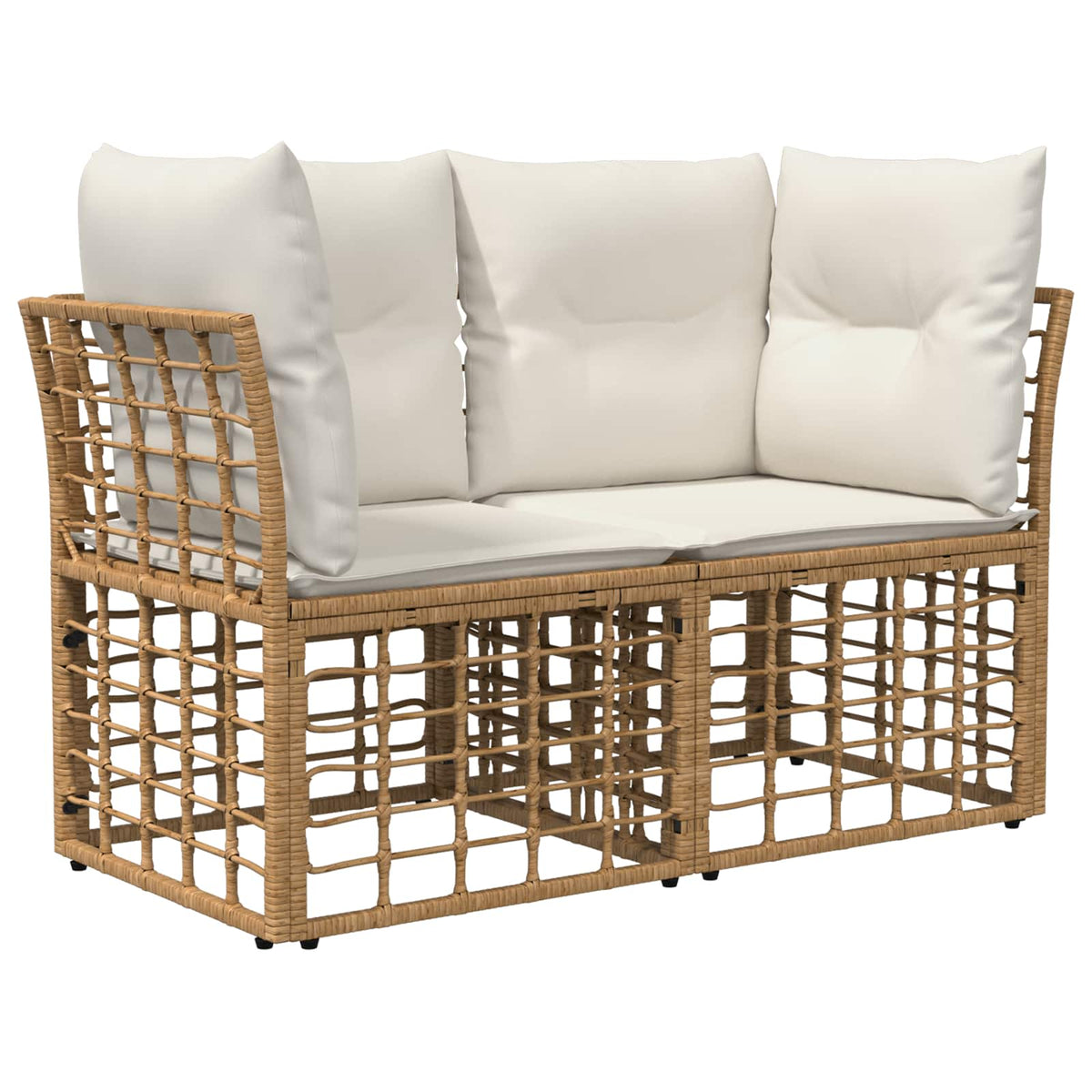 Set vanjskih sofa 8 kom. Prirodna i krema bijela poliratan