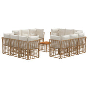 Set vanjskih sofa 13 pcs Prirodna i krema bijela Poliester
