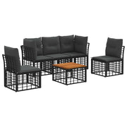 Set vanjskih sofa 6 pcs Crna i tamno siva Poliester