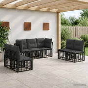 Set vanjskih sofa Crna Poliester