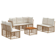 Set vanjskih sofa 8 pcs Prirodna i krema bijela Poliester