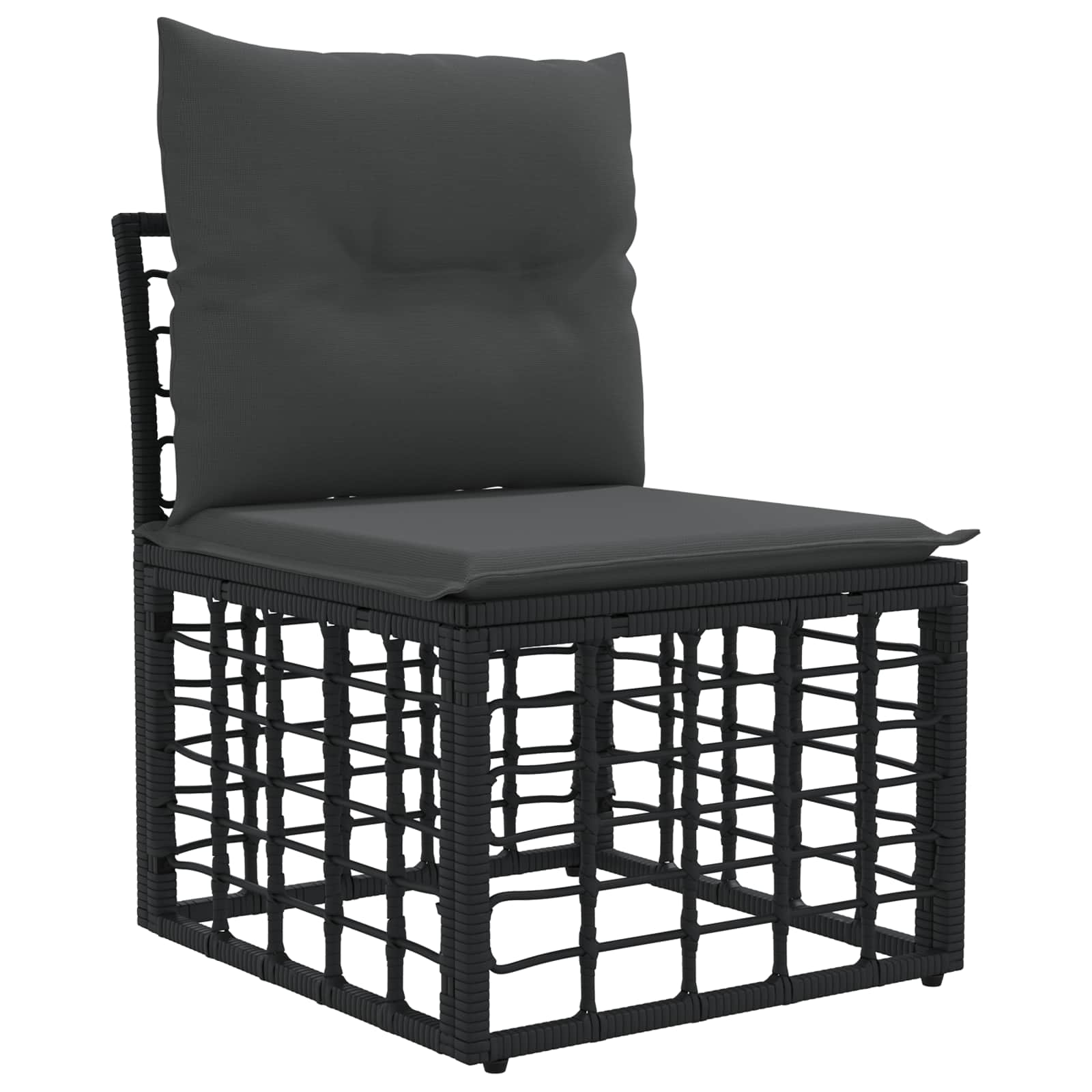 Set vanjskih sofa 6 kom. Crna i tamno siva Poliester