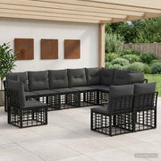 Set vanjskih sofa Crna Poliester
