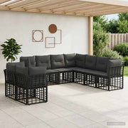 Set vanjskih sofa Crna Poliester