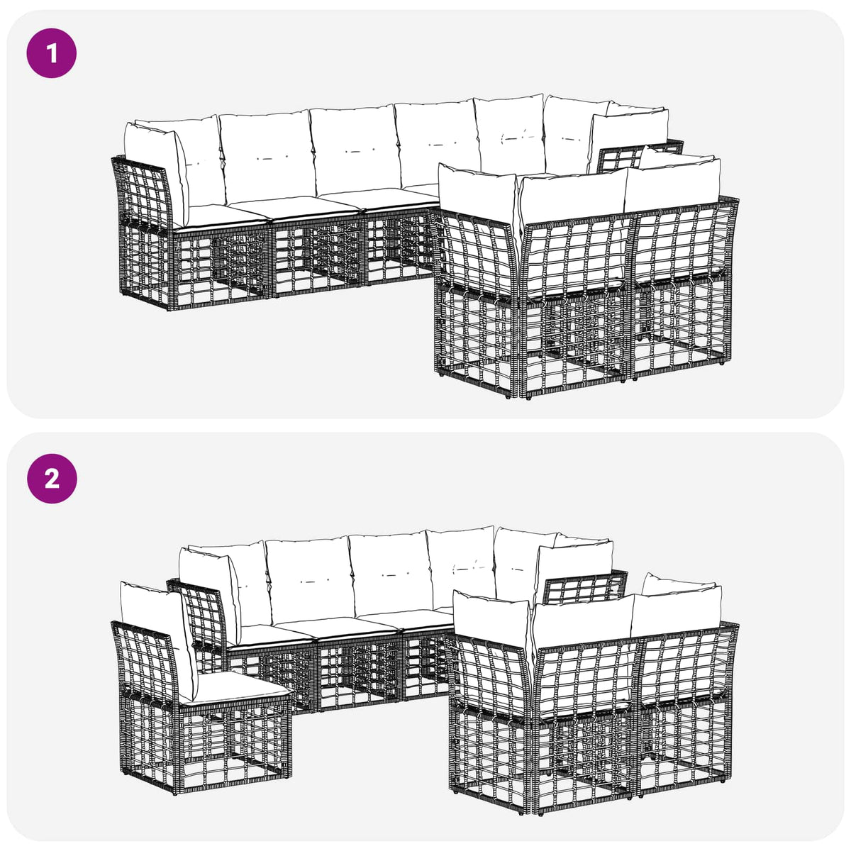 Set vanjskih sofa Prirodna Poliester