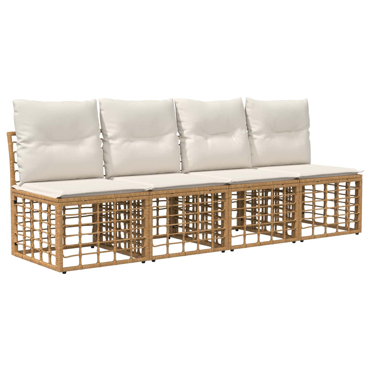 Set vanjskih sofa 12 kom. Prirodna i krema bijela Poliester