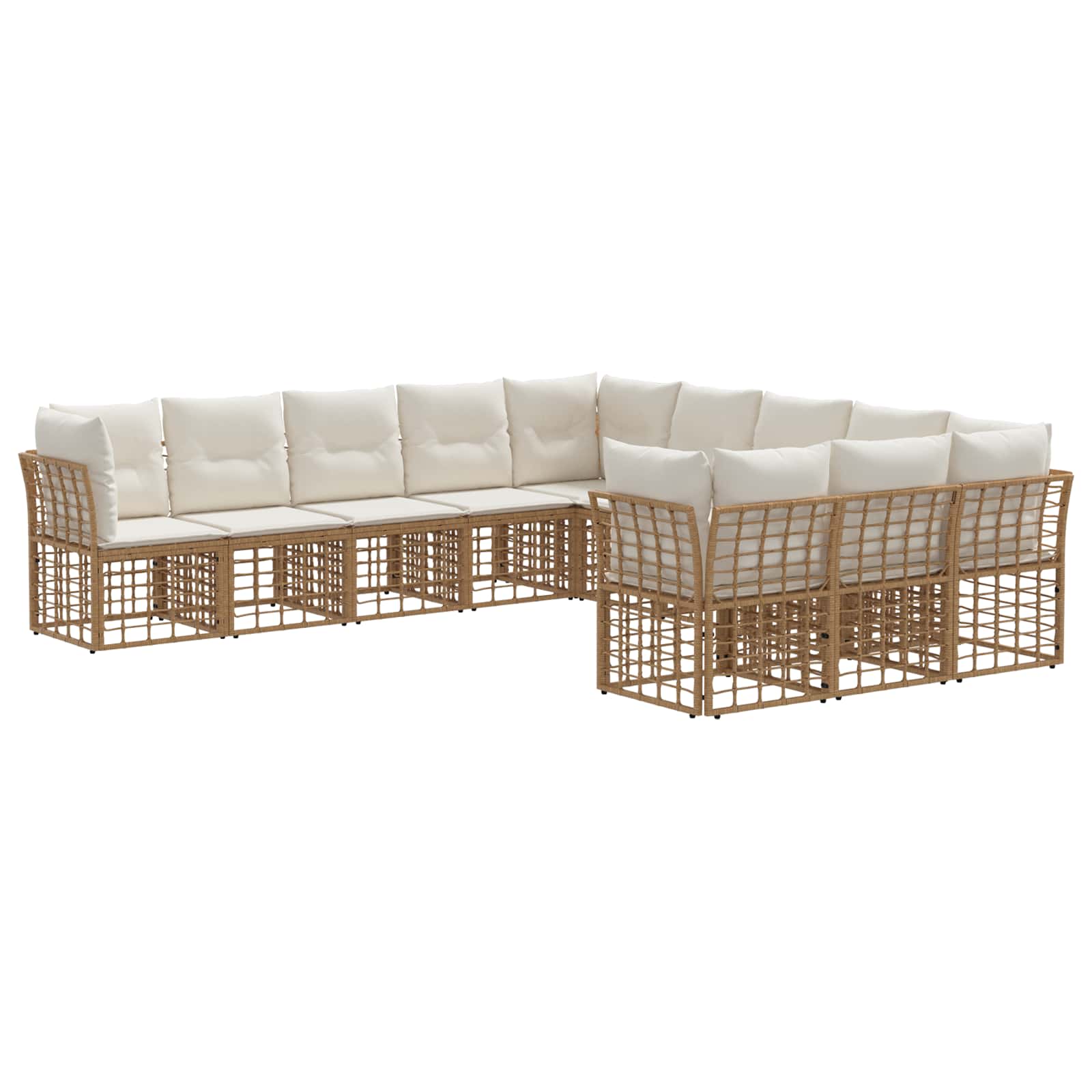 Set vanjskih sofa Prirodna i krema bijela Poliester