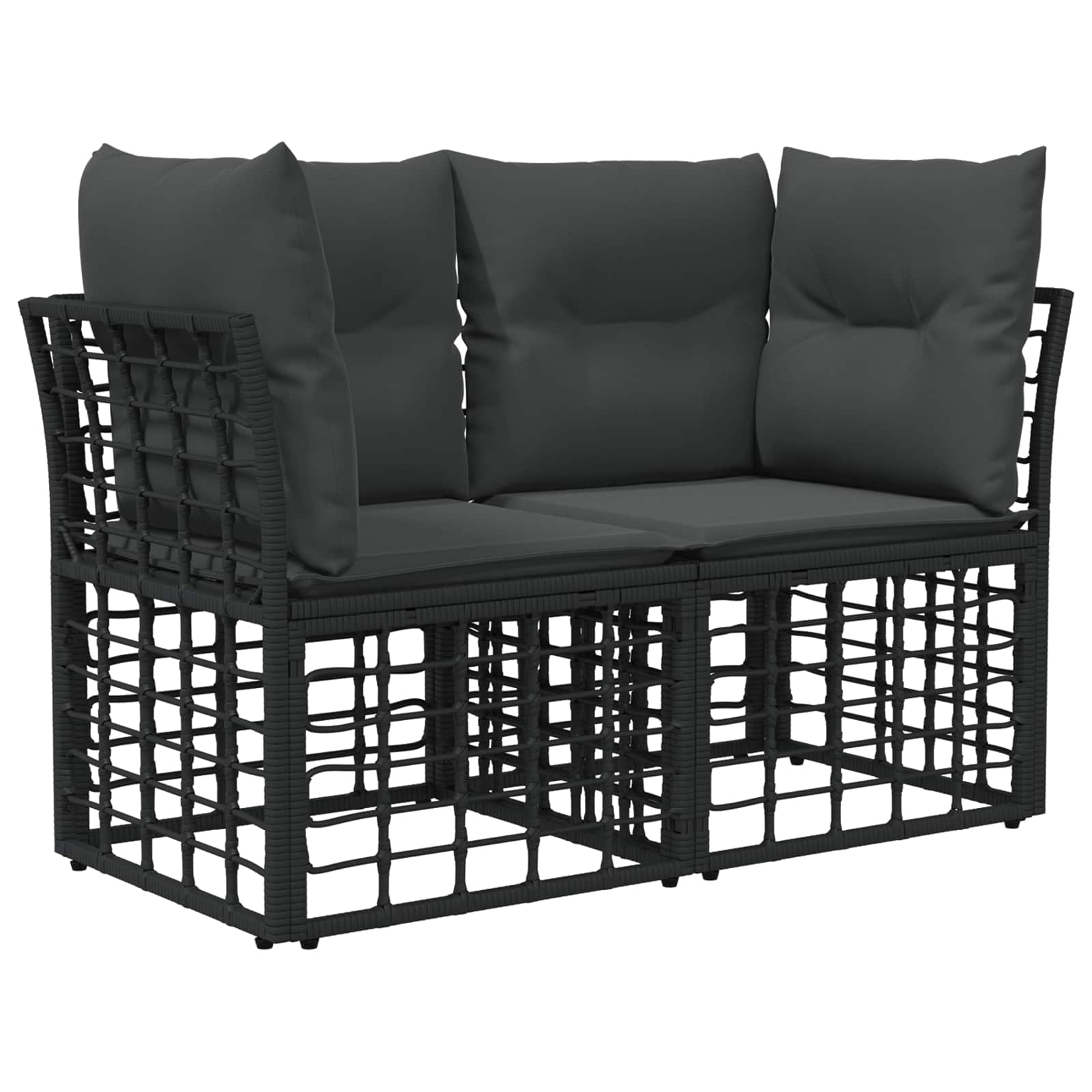 Set vanjskih sofa 13 kom. Crna i tamno siva Poliester