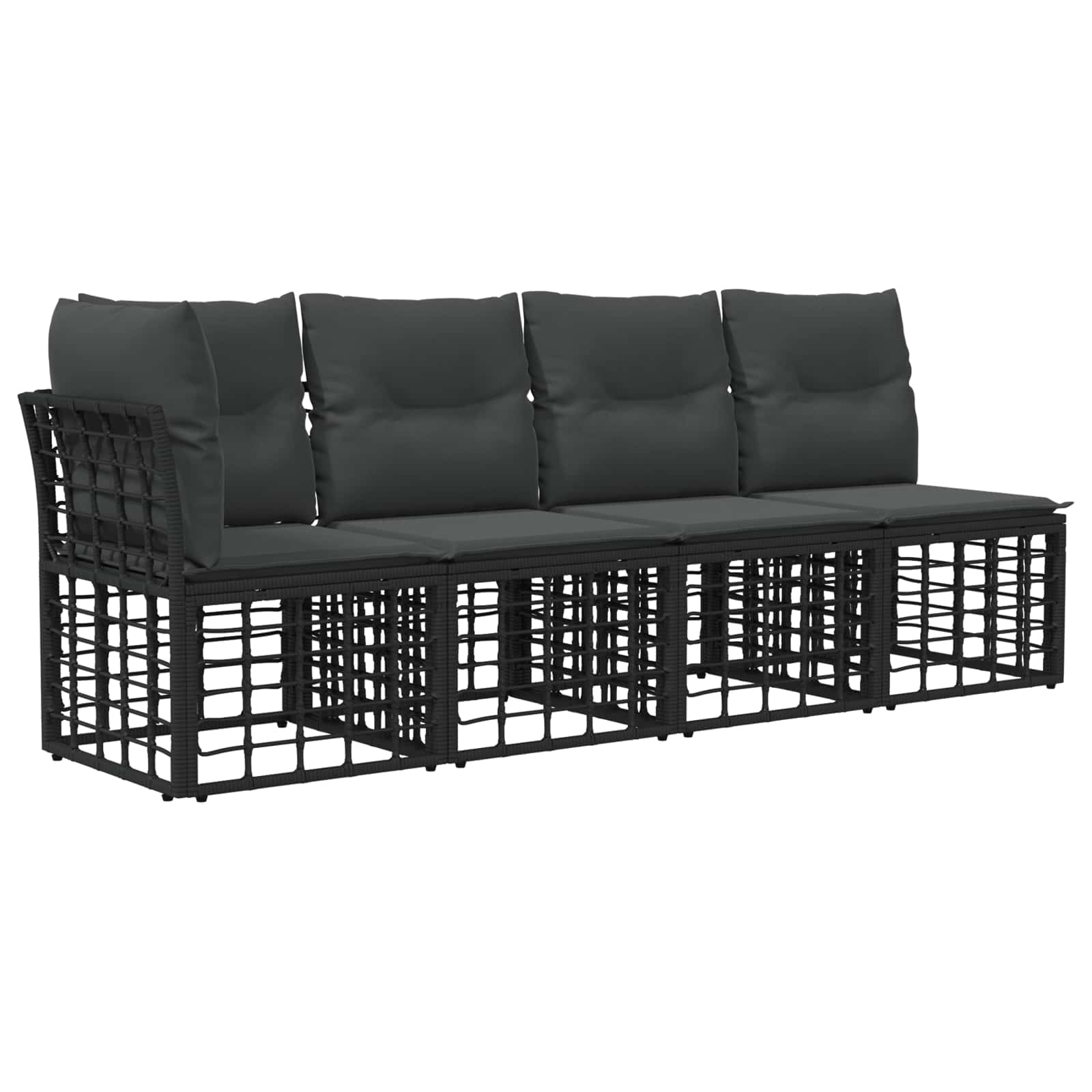 Set vanjskih sofa 13 kom. Crna i tamno siva Poliester