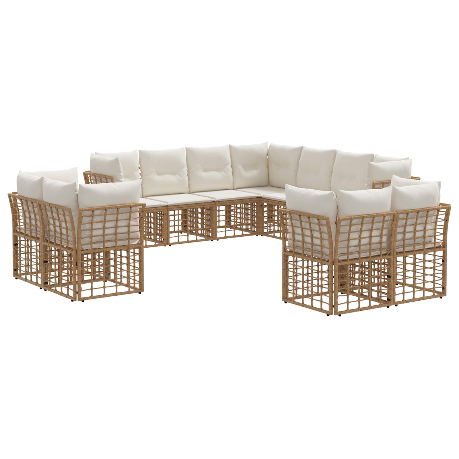 Set vanjskih sofa Prirodna i krema bijela Poliester