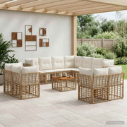 Set vanjskih sofa 12 kom. Prirodna i krema bijela Poliester