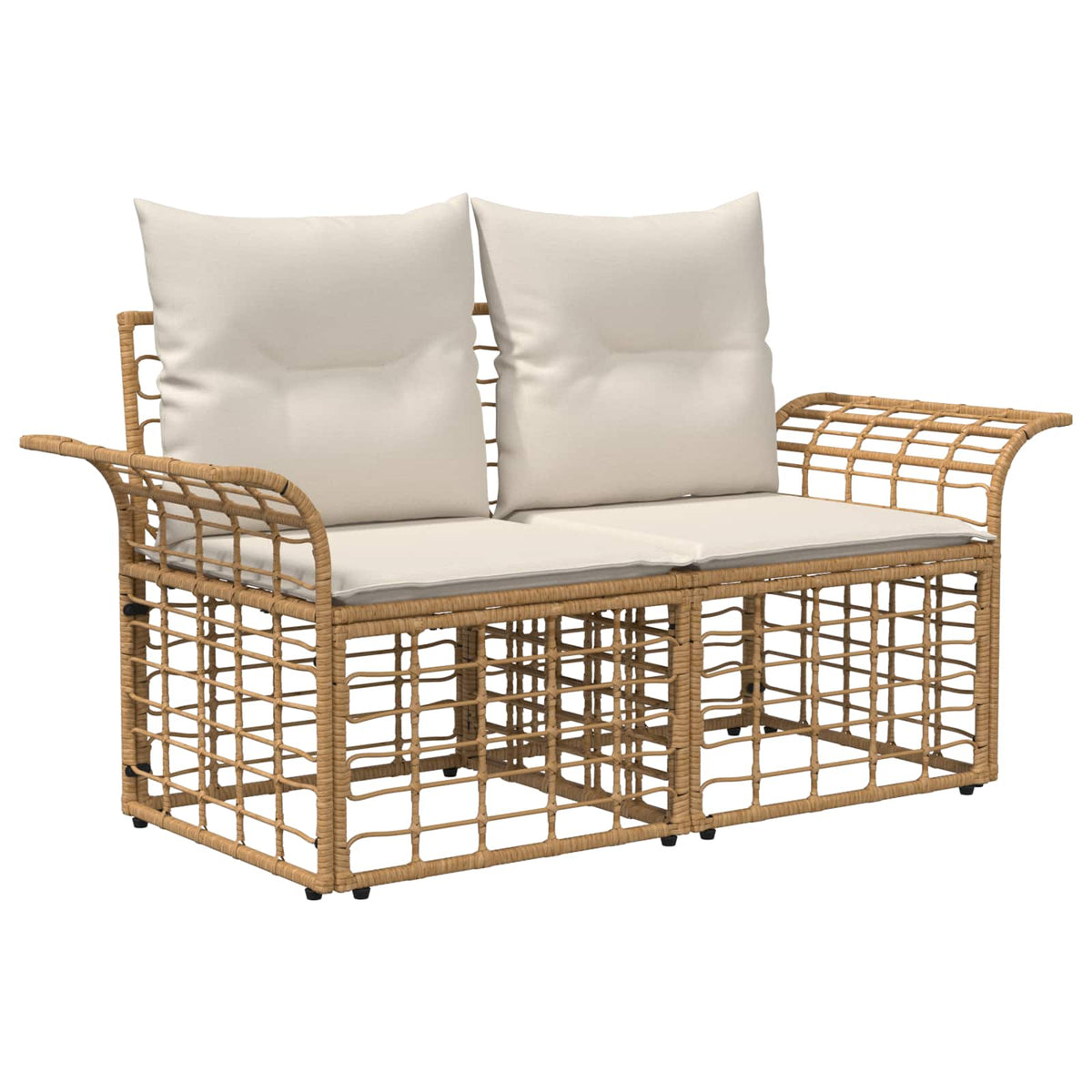 Set vanjskih sofa 8 kom. Prirodna i krema bijela poliratan