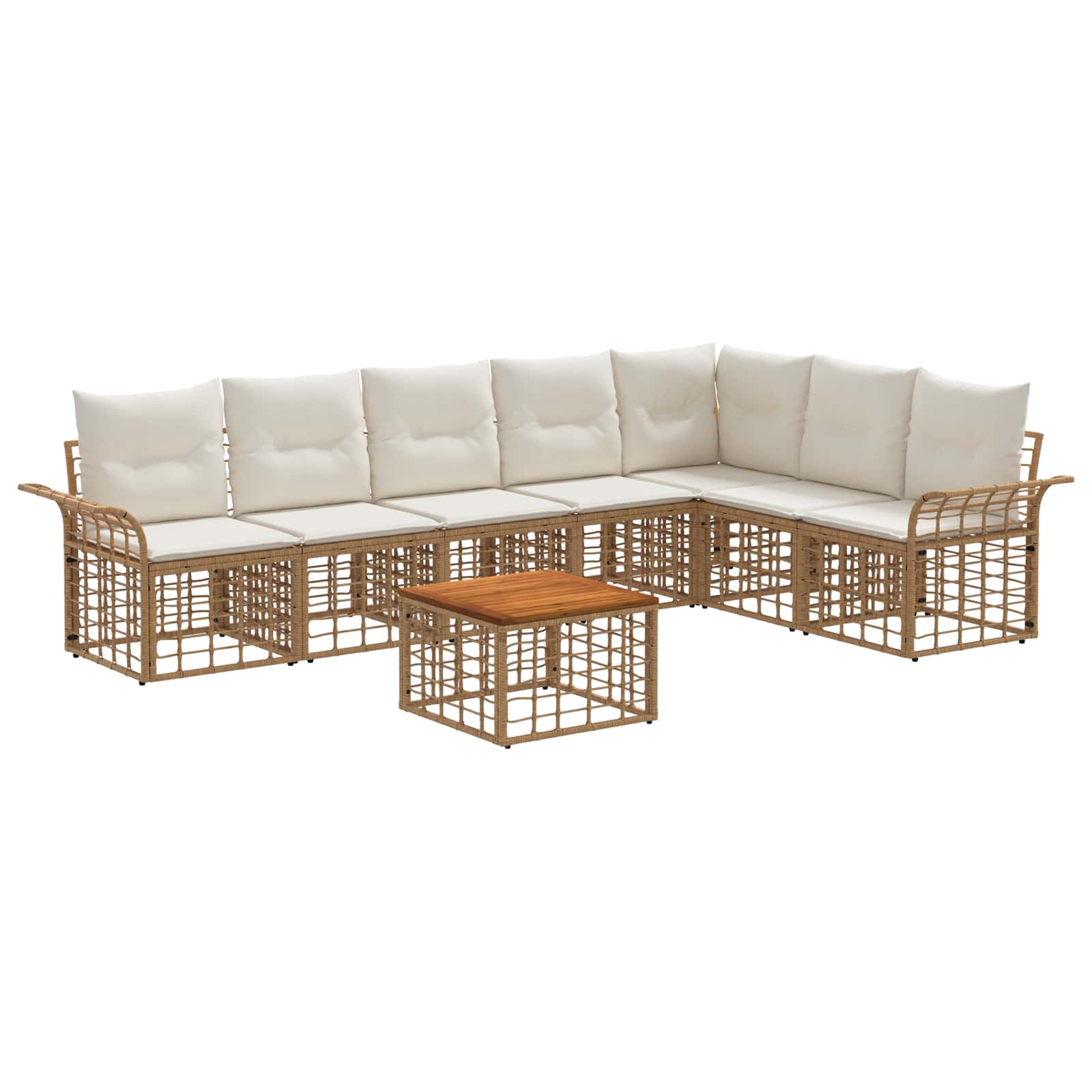 Set vanjskih sofa 8 pcs Prirodna i krema bijela Poliester