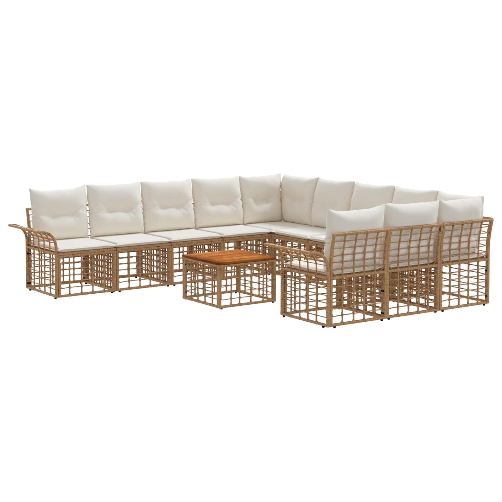 Set vanjskih sofa 12 pcs Prirodna i krema bijela Poliester