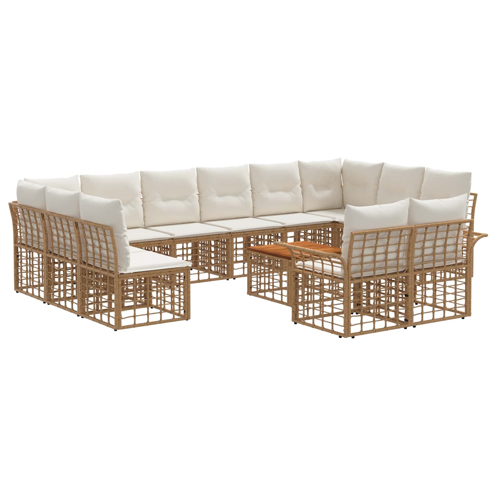 Set vanjskih sofa 13 pcs Prirodna i krema bijela Poliester