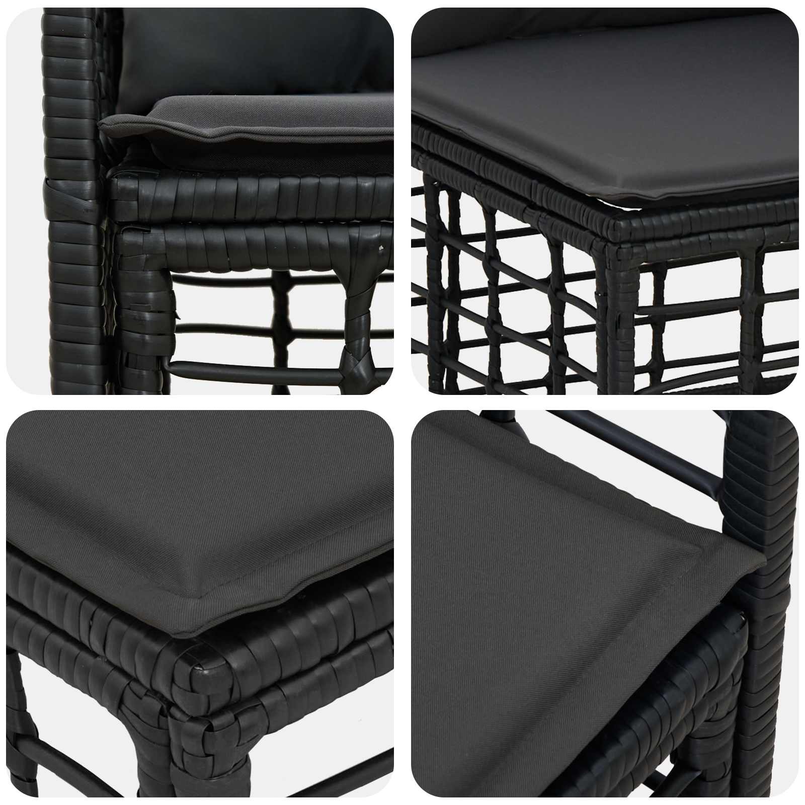 Set vanjskih sofa 13 pcs Crna i tamno siva Poliester