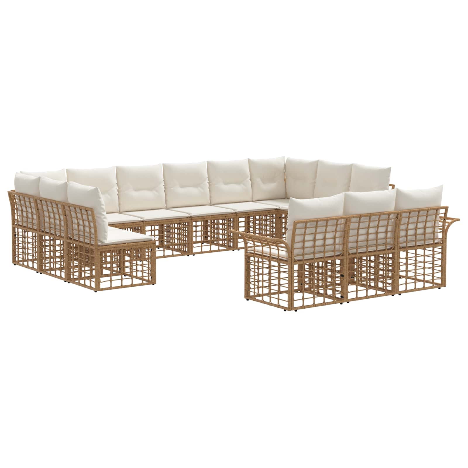 Set vanjskih sofa 13 pcs Prirodna i krema bijela Poliester