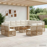Set vanjskih sofa 13 kom. Prirodna i krema bijela Poliester
