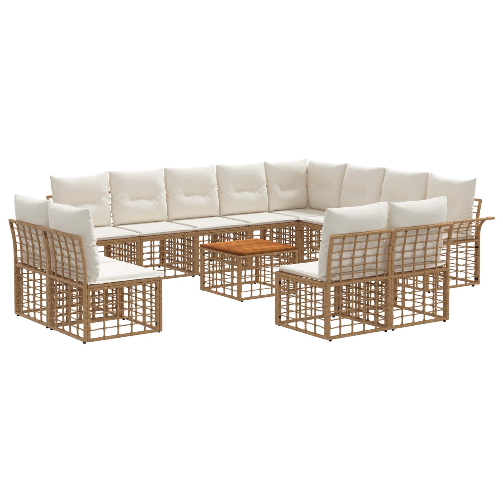 Set vanjskih sofa 13 pcs Prirodna i krema bijela Poliester