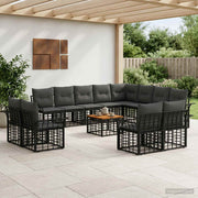 Set vanjskih sofa 13 kom. Crna i tamno siva Poliester