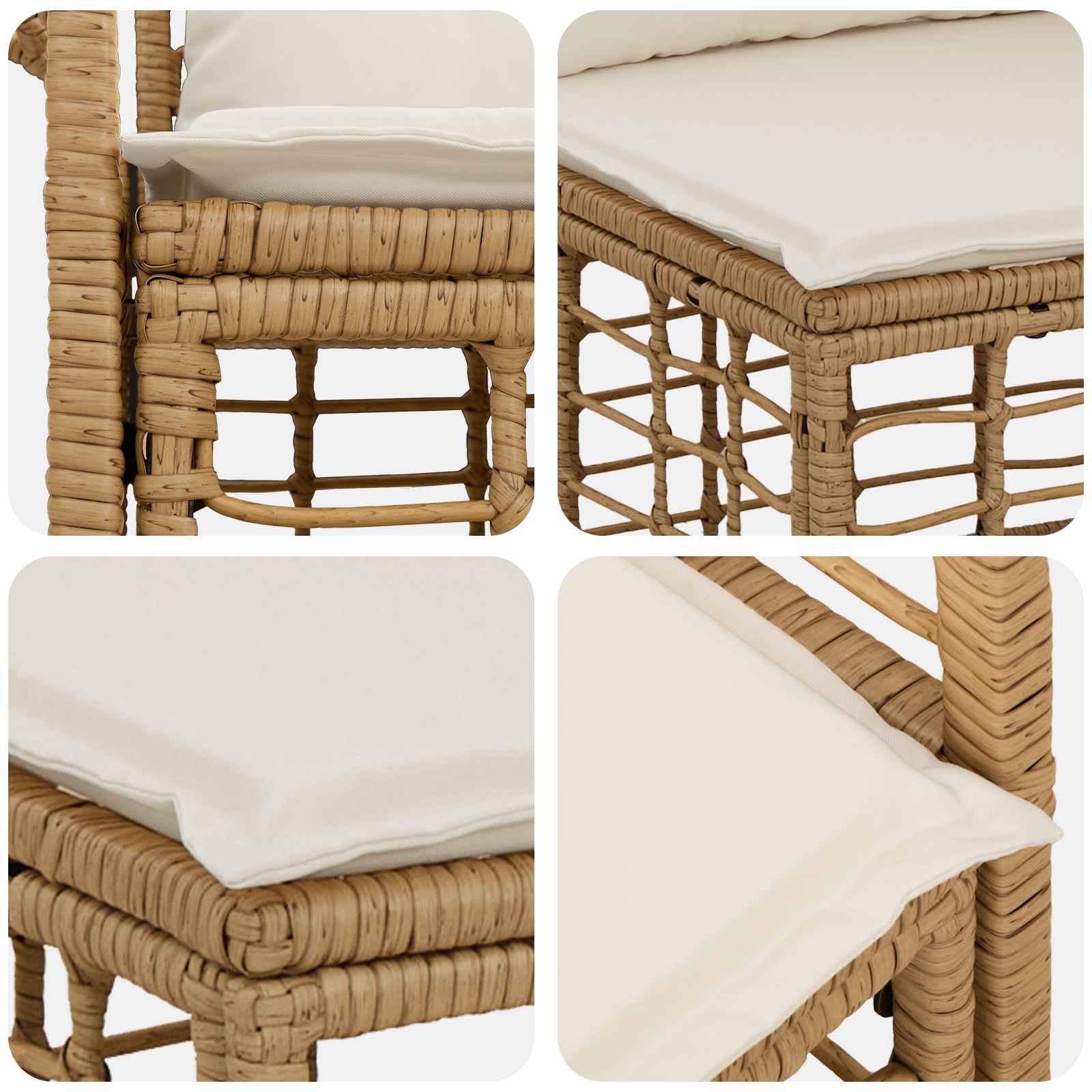 Set vanjskih sofa 8 pcs Prirodna i krema bijela Poliester