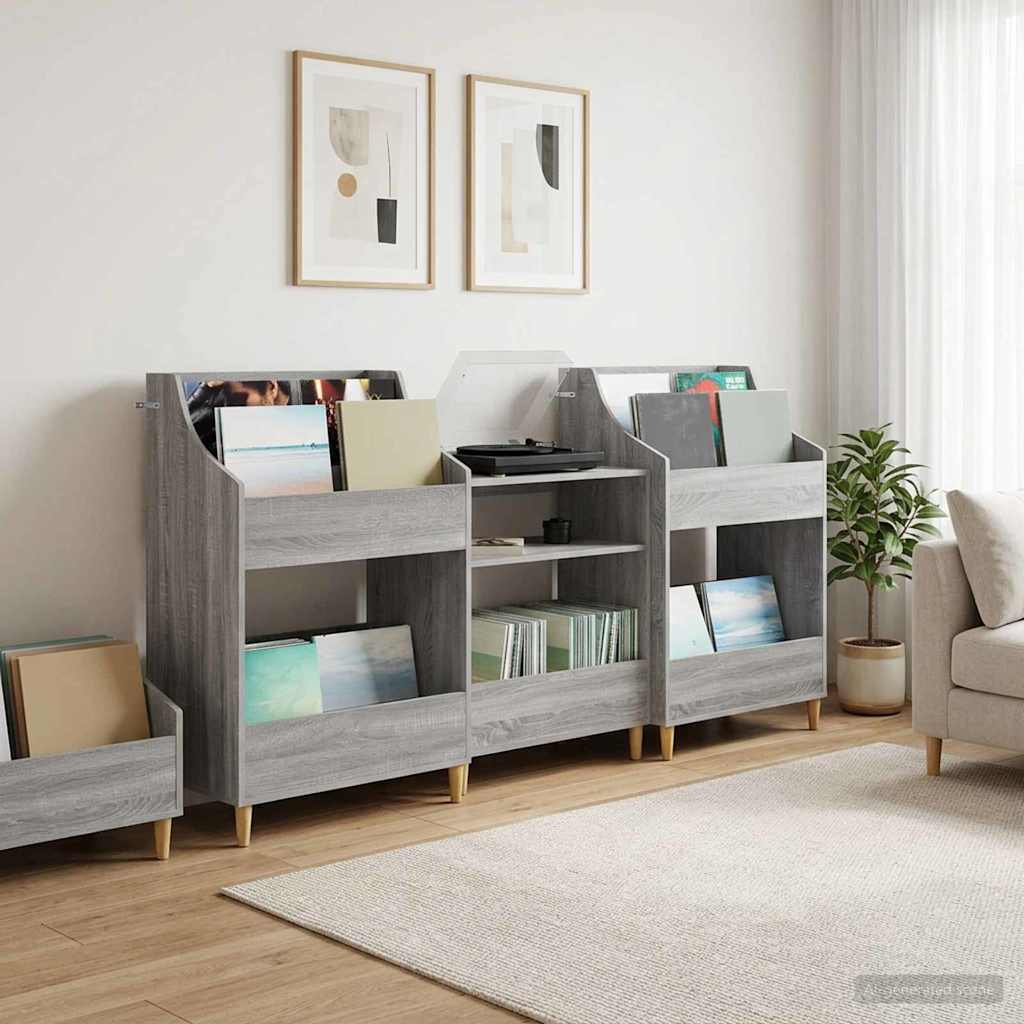 Set medijskih polica 3 kom. Siva Sonoma 212 x 46 x 112 cm