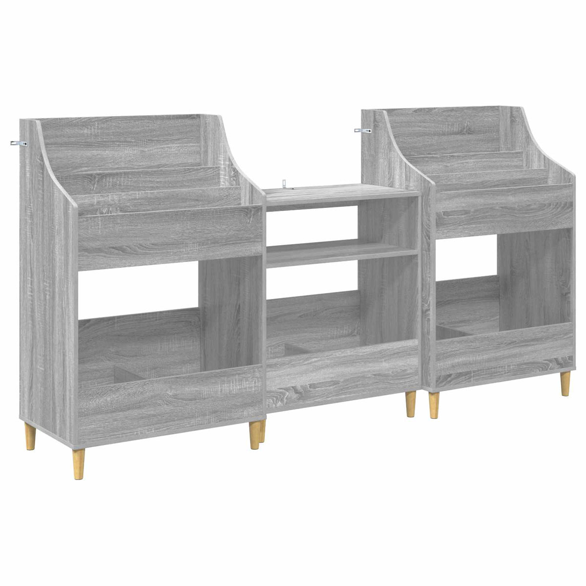 Set medijskih polica 3 kom. Siva Sonoma 212 x 46 x 112 cm