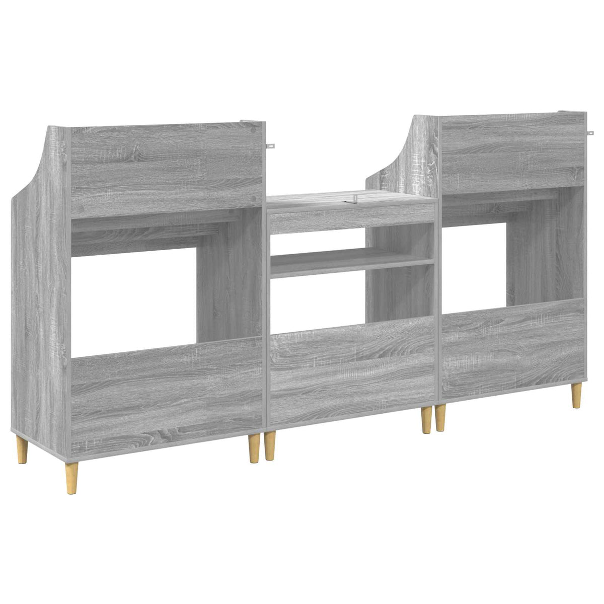 Set medijskih polica 3 kom. Siva Sonoma 212 x 46 x 112 cm