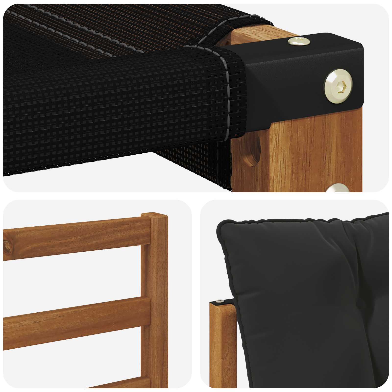 Set vanjskih sofa Čvrsto drvo akacije i Textilene Prirodna