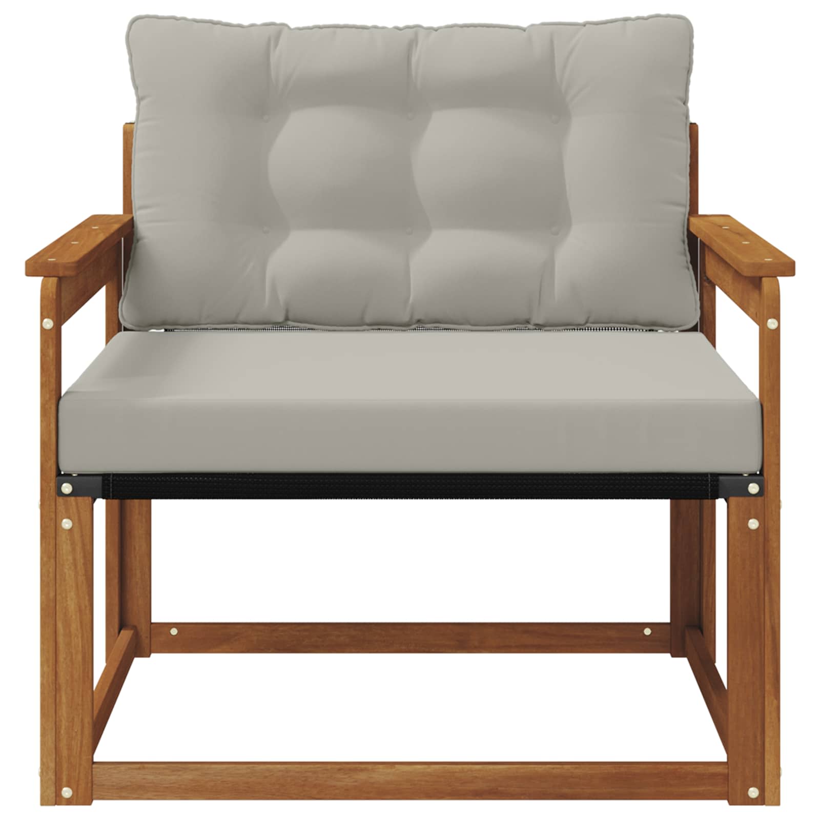 Set vanjskih sofa Čvrsto drvo akacije i Textilene Prirodna