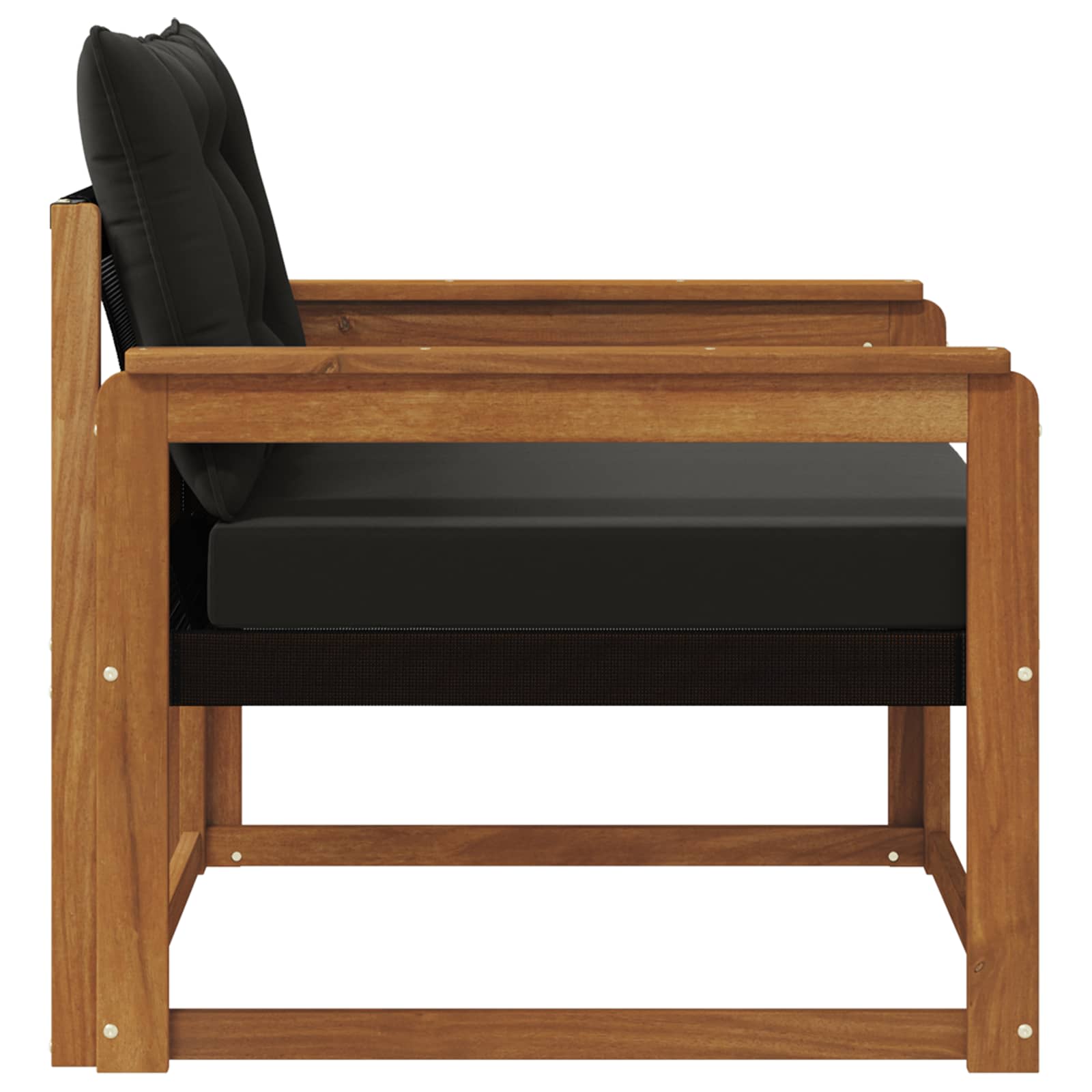 Set vanjskih sofa Čvrsto drvo akacije i Textilene Prirodna