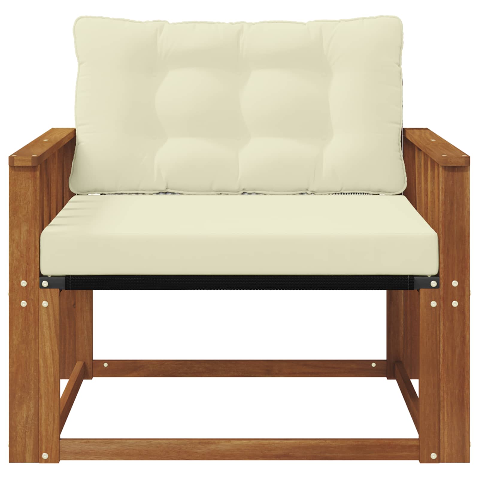 Set vanjskih sofa Čvrsto drvo akacije i Textilene Prirodna
