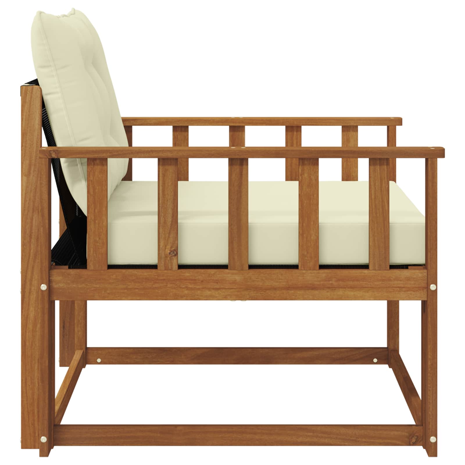 Set vanjskih sofa Čvrsto drvo akacije i Textilene Prirodna